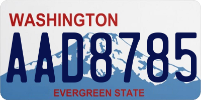 WA license plate AAD8785