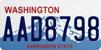 WA license plate AAD8798