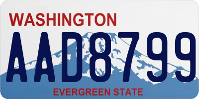 WA license plate AAD8799