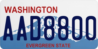 WA license plate AAD8800