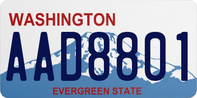 WA license plate AAD8801