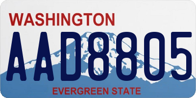 WA license plate AAD8805