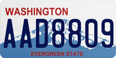 WA license plate AAD8809