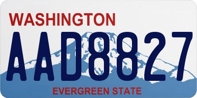WA license plate AAD8827