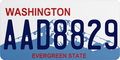 WA license plate AAD8829