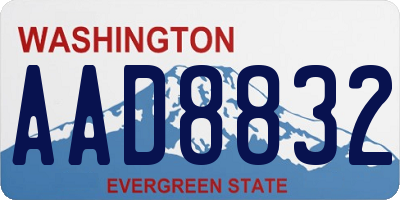 WA license plate AAD8832
