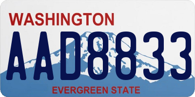 WA license plate AAD8833