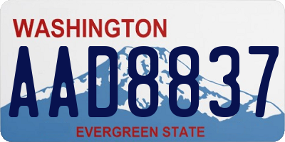 WA license plate AAD8837