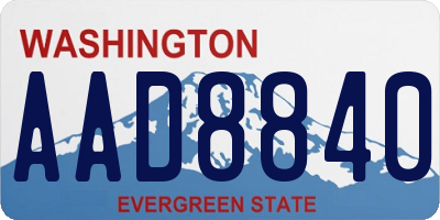 WA license plate AAD8840