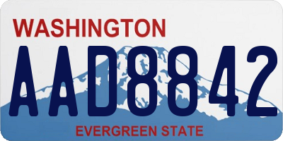 WA license plate AAD8842