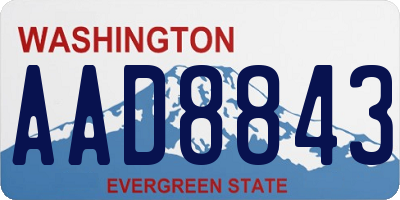 WA license plate AAD8843