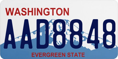 WA license plate AAD8848