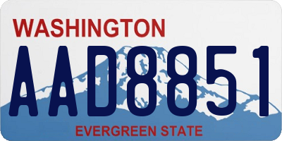 WA license plate AAD8851