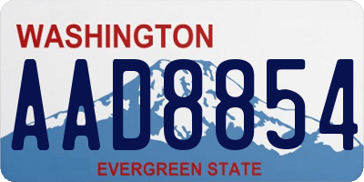 WA license plate AAD8854