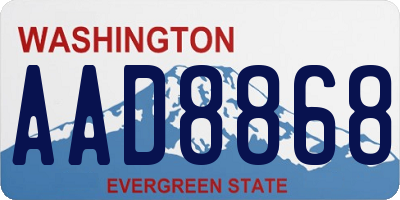 WA license plate AAD8868