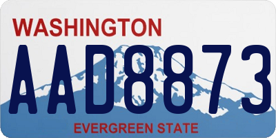 WA license plate AAD8873