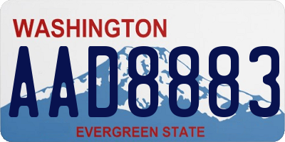 WA license plate AAD8883