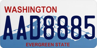 WA license plate AAD8885
