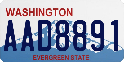 WA license plate AAD8891