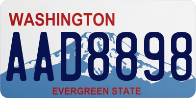 WA license plate AAD8898