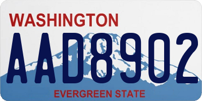 WA license plate AAD8902