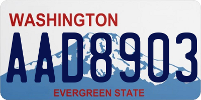 WA license plate AAD8903