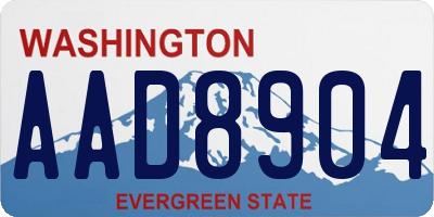 WA license plate AAD8904