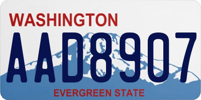 WA license plate AAD8907