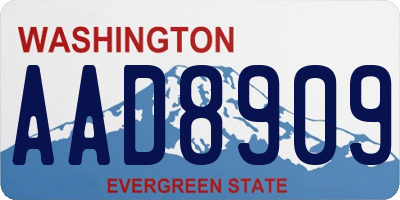 WA license plate AAD8909