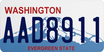 WA license plate AAD8911