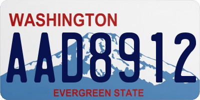 WA license plate AAD8912