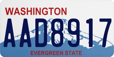 WA license plate AAD8917