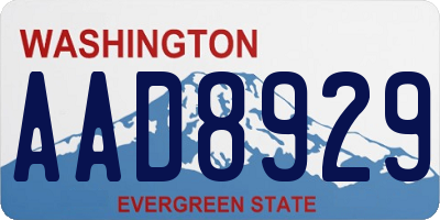 WA license plate AAD8929