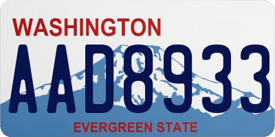 WA license plate AAD8933