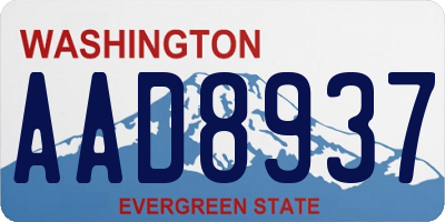 WA license plate AAD8937