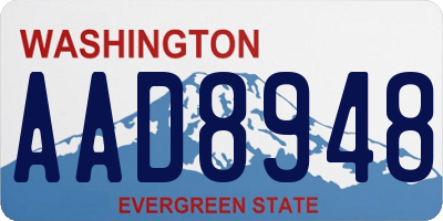 WA license plate AAD8948