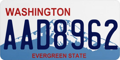 WA license plate AAD8962