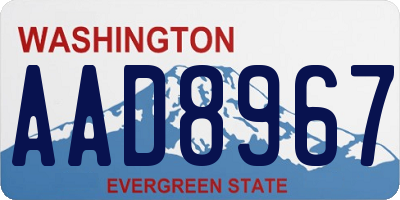 WA license plate AAD8967