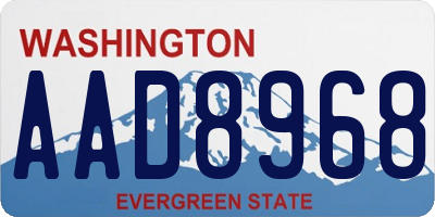 WA license plate AAD8968
