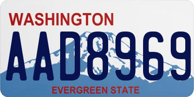 WA license plate AAD8969