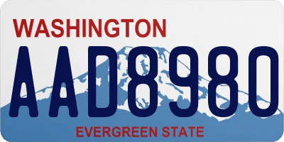 WA license plate AAD8980