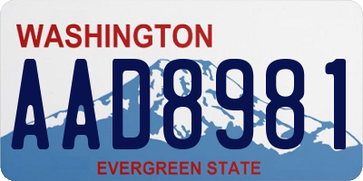 WA license plate AAD8981