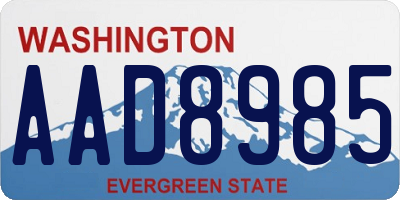WA license plate AAD8985