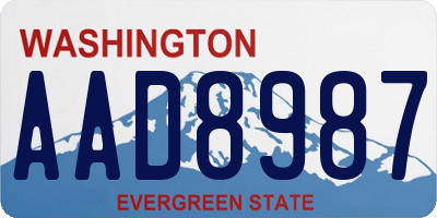 WA license plate AAD8987