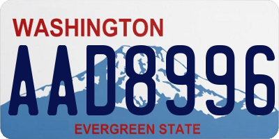 WA license plate AAD8996