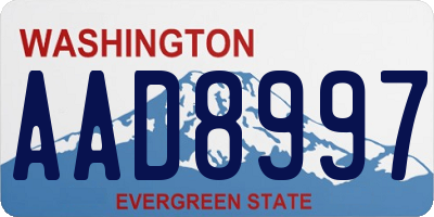 WA license plate AAD8997