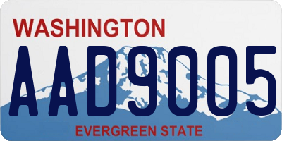 WA license plate AAD9005