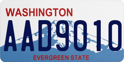 WA license plate AAD9010