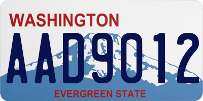 WA license plate AAD9012
