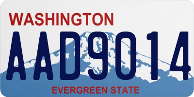WA license plate AAD9014